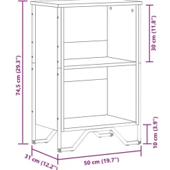 vidaXL Estanterías-Estantería madera de ingeniería 50x31x74,5 cm