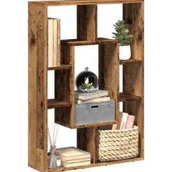 vidaXL Estanterías-Estantería madera de ingeniería color envejecido 63x20x90 cm