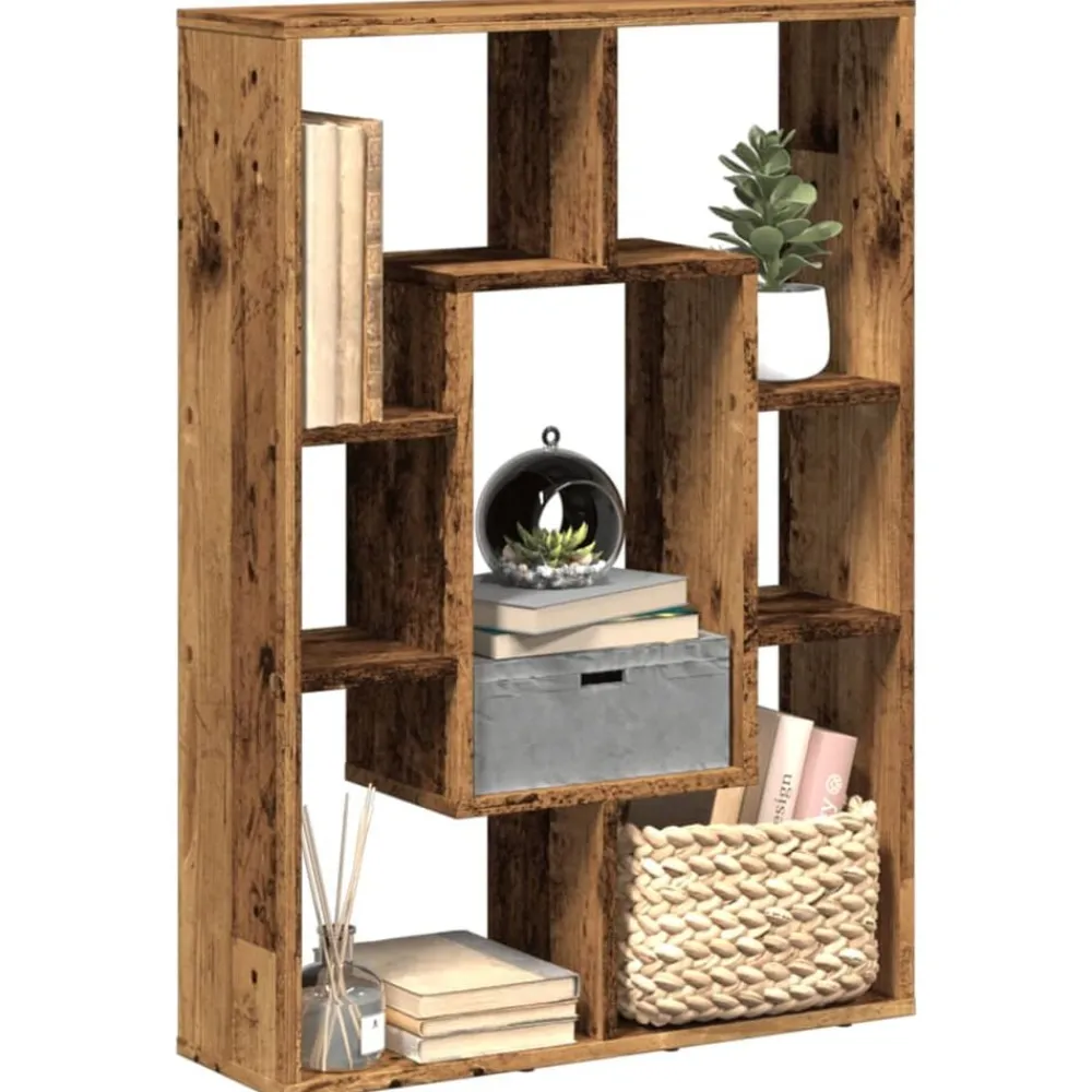vidaXL Estanterías-Estantería madera de ingeniería color envejecido 63x20x90 cm