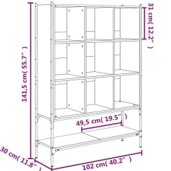 vidaXL Estanterías-Estantería madera de ingeniería 102x30x141,5 cm