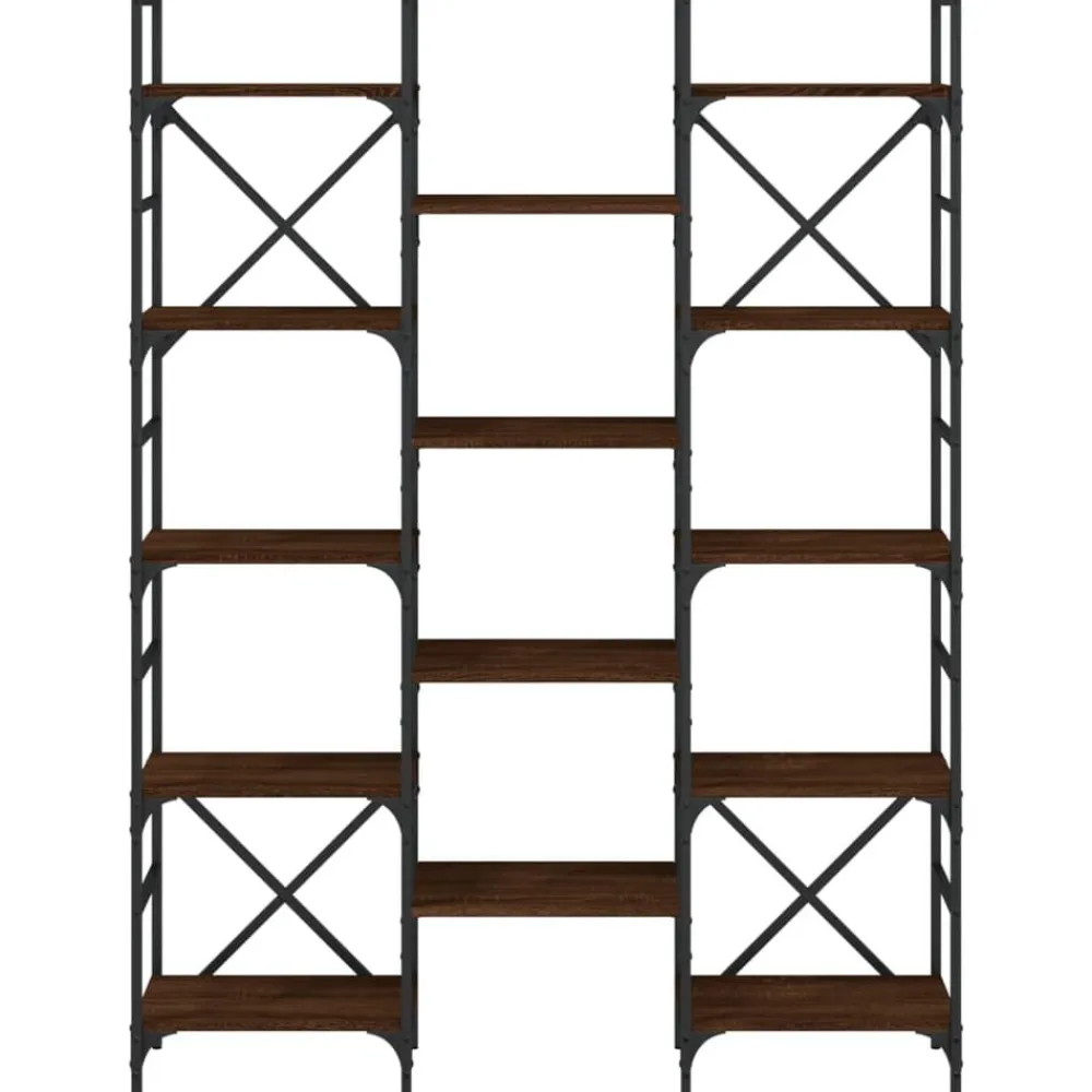 vidaXL Estanterías-Estantería madera de ingeniería roble marrón 127,5x28,5x172,5cm