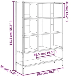 vidaXL Estantería madera de ingeniería marrón roble 102x30x141,5 cm Marr&oacute;n roble Hot