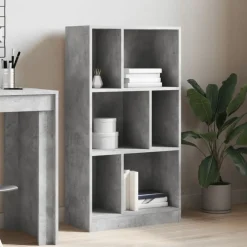 vidaXL Estantería madera de ingeniería gris hormigón 57x28,5x107,5 cm Gris hormigón Discount