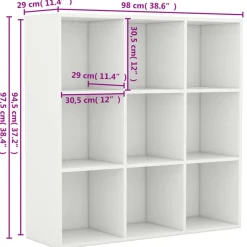 vidaXL Estantería madera de ingeniería 98x29x97,5 cm Blanco Clearance