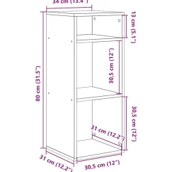 vidaXL Estantería madera de ingeniería color 34x31x80 cm Gris sonoma Outlet