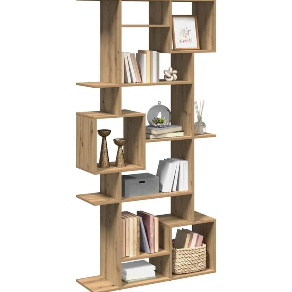 vidaXL Estanterías-Estantería madera de ingeniería roble artisian 92x29x188 cm
