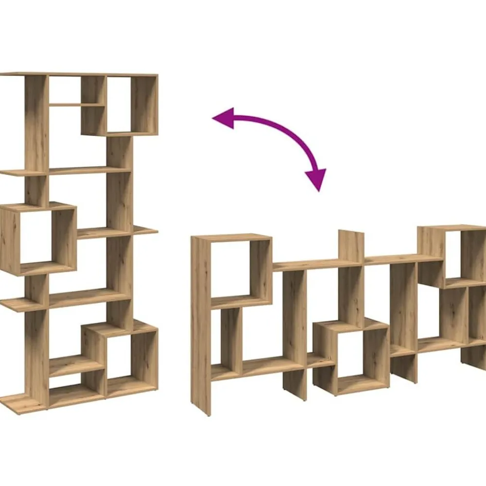 vidaXL Estanterías-Estantería madera de ingeniería roble artisian 92x29x188 cm