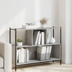 vidaXL Estantería madera de ingeniería 102x28x77,5 cm Gris sonoma Discount