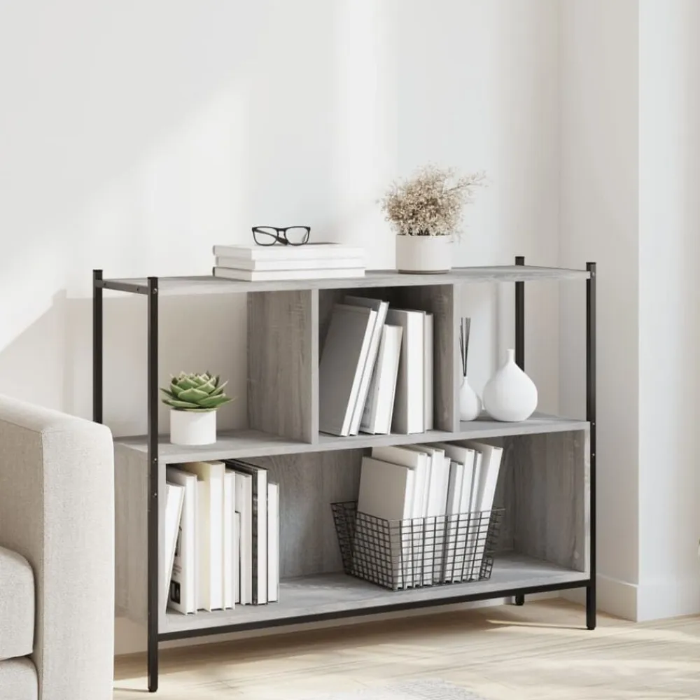 vidaXL Estantería madera de ingeniería 102x28x77,5 cm Gris sonoma Discount