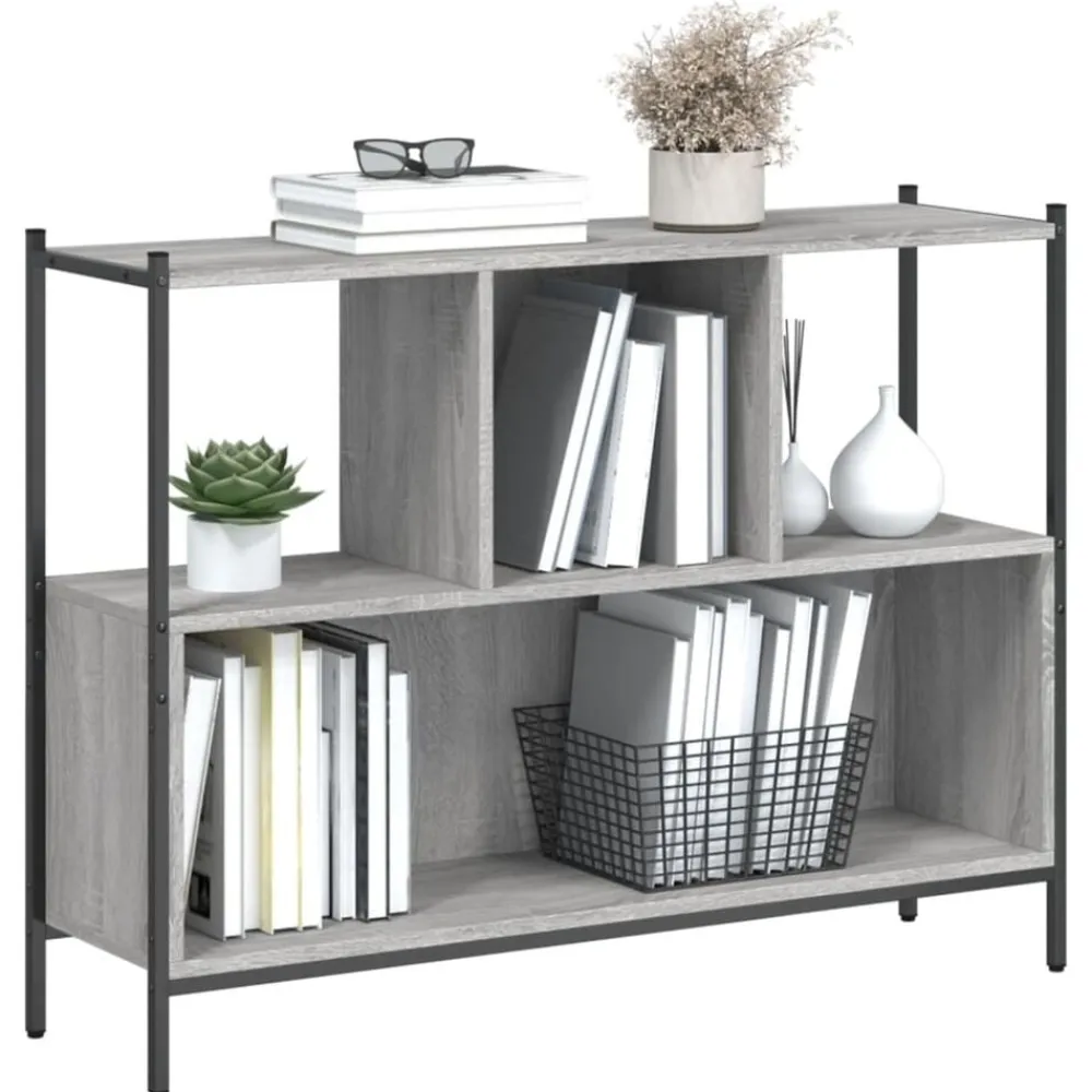 vidaXL Estantería madera de ingeniería 102x28x77,5 cm Gris sonoma Discount