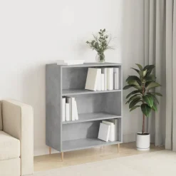 vidaXL Estantería madera de ingeniería gris hormigón 69,5x32,5x90 cm Gris hormig&oacute;n Sale