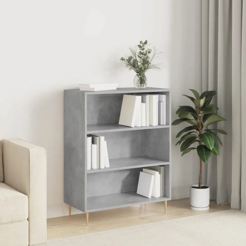 vidaXL Estantería madera de ingeniería gris hormigón 69,5x32,5x90 cm Gris hormigón Sale