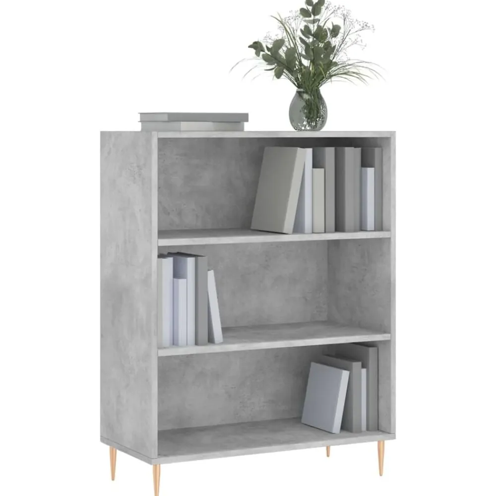 vidaXL Estantería madera de ingeniería gris hormigón 69,5x32,5x90 cm Gris hormigón Sale