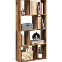 vidaXL Estantería madera de ingeniería color envejecido 60x20x120,5 cm Madera antigua Discount