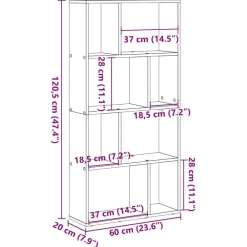 vidaXL Estantería madera de ingeniería color envejecido 60x20x120,5 cm Madera antigua Discount