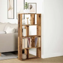 vidaXL Estantería madera de ingeniería color envejecido 60x20x120,5 cm Madera antigua Discount