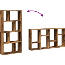 vidaXL Estantería madera de ingeniería color envejecido 60x20x120,5 cm Madera antigua Discount