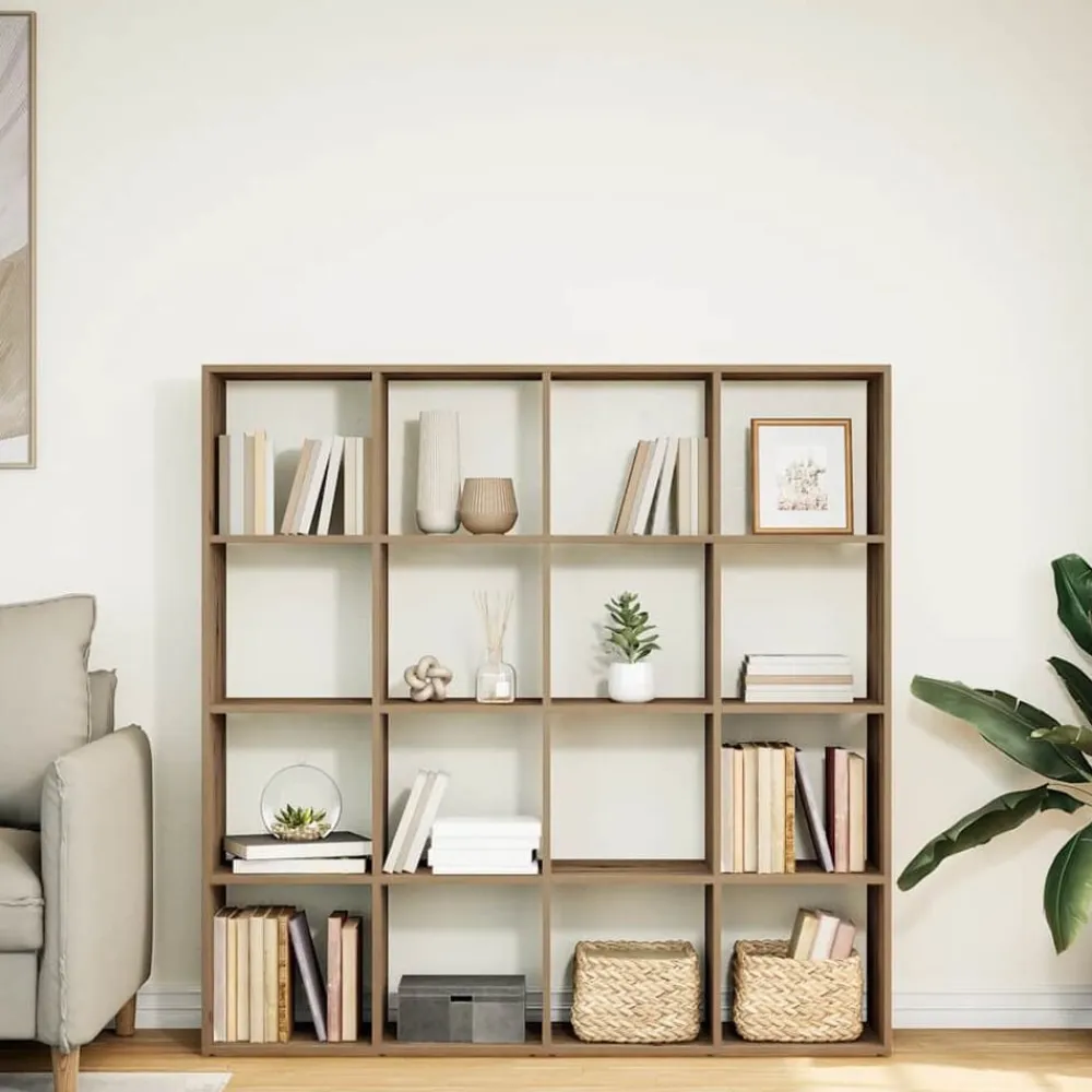 vidaXL Estanterías-Estantería madera de ingeniería roble artisian 137,5x29x137,5cm