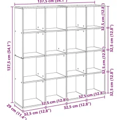 vidaXL Estanterías-Estantería madera de ingeniería roble artisian 137,5x29x137,5cm