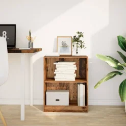 vidaXL Estantería madera de ingeniería color envejecido 60x24x76 cm Madera antigua Discount