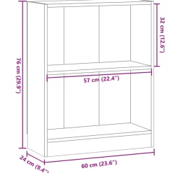 vidaXL Estantería madera de ingeniería color envejecido 60x24x76 cm Madera antigua Discount
