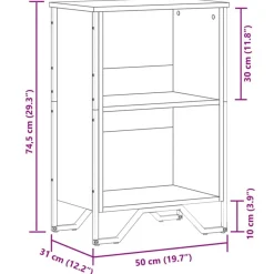 vidaXL Estantería madera de ingeniería 50x31x74,5 cm Roble Sonoma Clearance