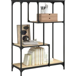 vidaXL Estantería madera de ingeniería acero 81x36x115 cm Roble Sonoma Sale