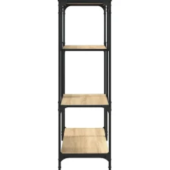 vidaXL Estantería madera de ingeniería acero 81x36x115 cm Roble Sonoma Sale