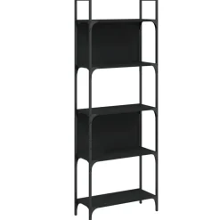 vidaXL Estantería madera de ingeniería negra 155,5x24x166,5 cm Negro Hot
