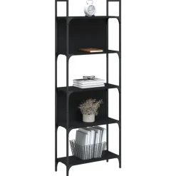 vidaXL Estantería madera de ingeniería negra 155,5x24x166,5 cm Negro Hot