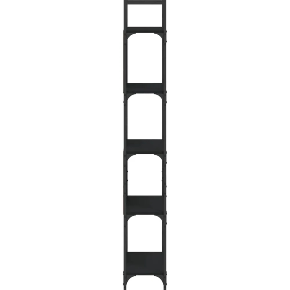 vidaXL Estantería madera de ingeniería negra 155,5x24x166,5 cm Negro Hot
