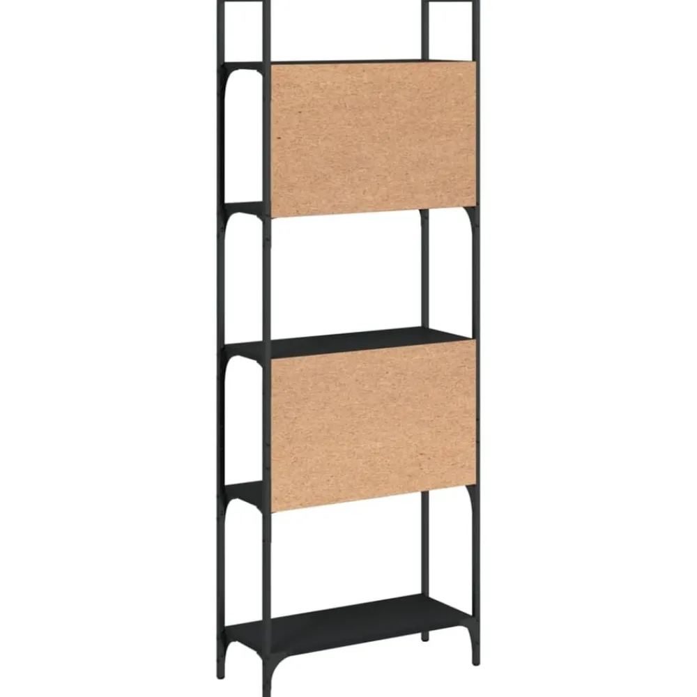 vidaXL Estantería madera de ingeniería negra 155,5x24x166,5 cm Negro Hot
