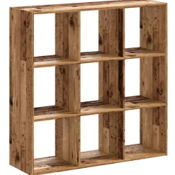 vidaXL Estanterías-Estantería madera de ingeniería color envejecido 102x32x102 cm