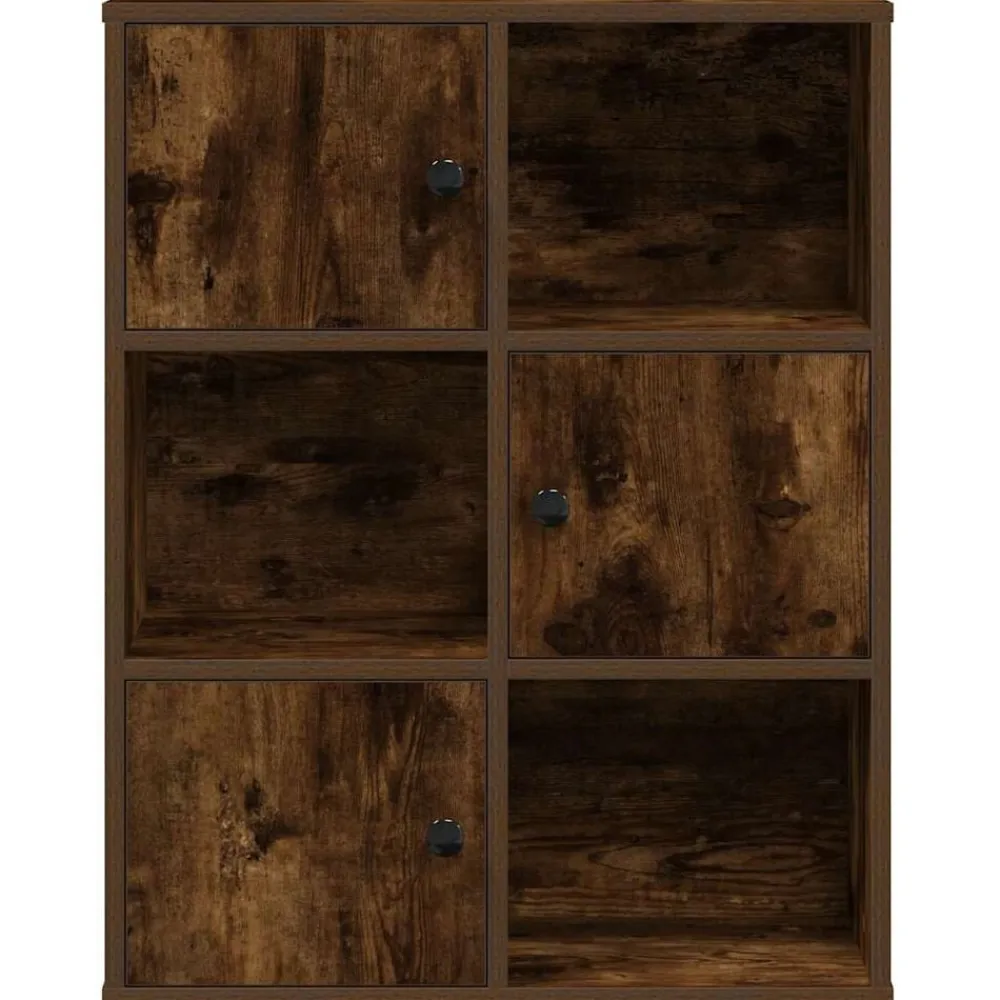 vidaXL Estantería madera de ingeniería 60x24x76,5 cm Roble ahumado