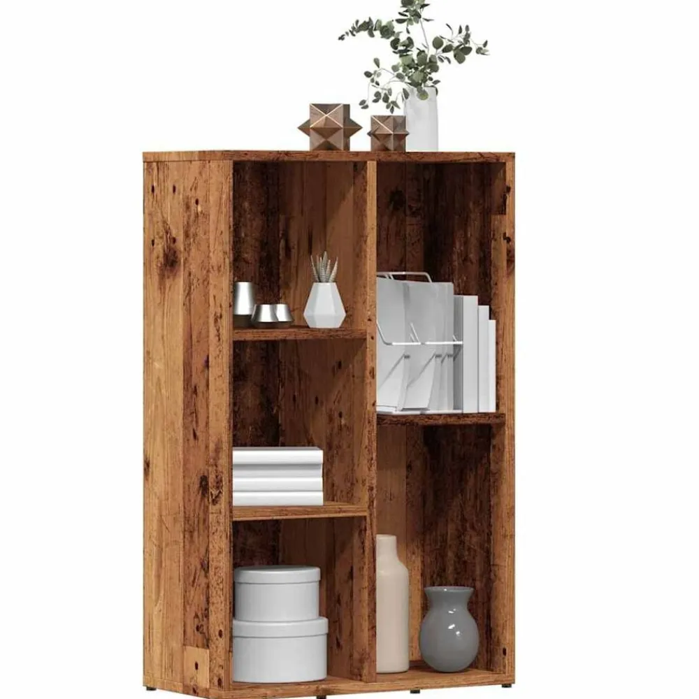vidaXL Estantería madera de ingeniería envejecida 50x25x80 cm Madera antigua