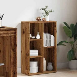 vidaXL Estantería madera de ingeniería envejecida 50x25x80 cm Madera antigua