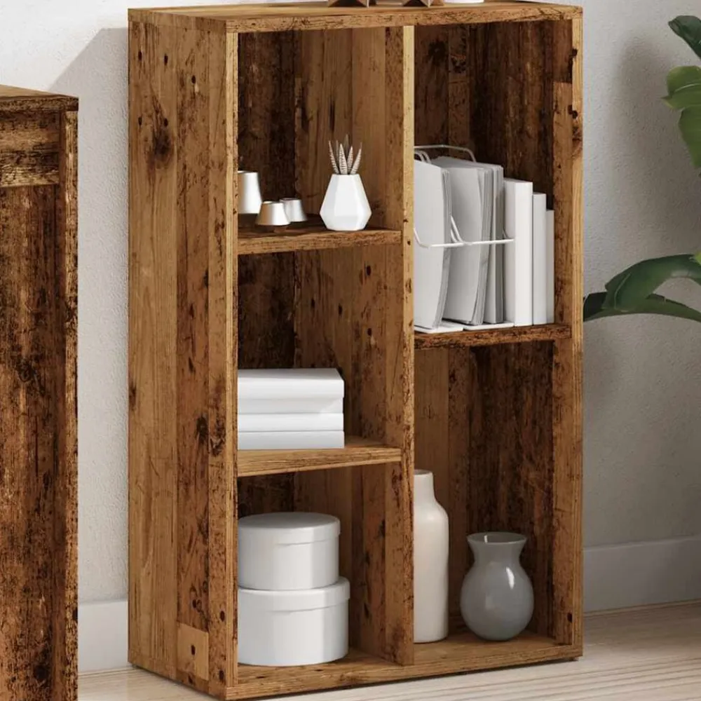 vidaXL Estantería madera de ingeniería envejecida 50x25x80 cm Madera antigua