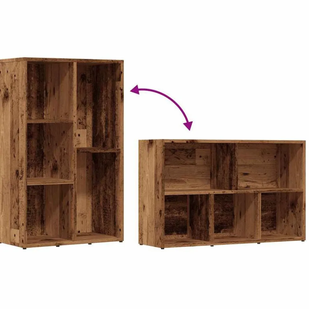 vidaXL Estantería madera de ingeniería envejecida 50x25x80 cm Madera antigua