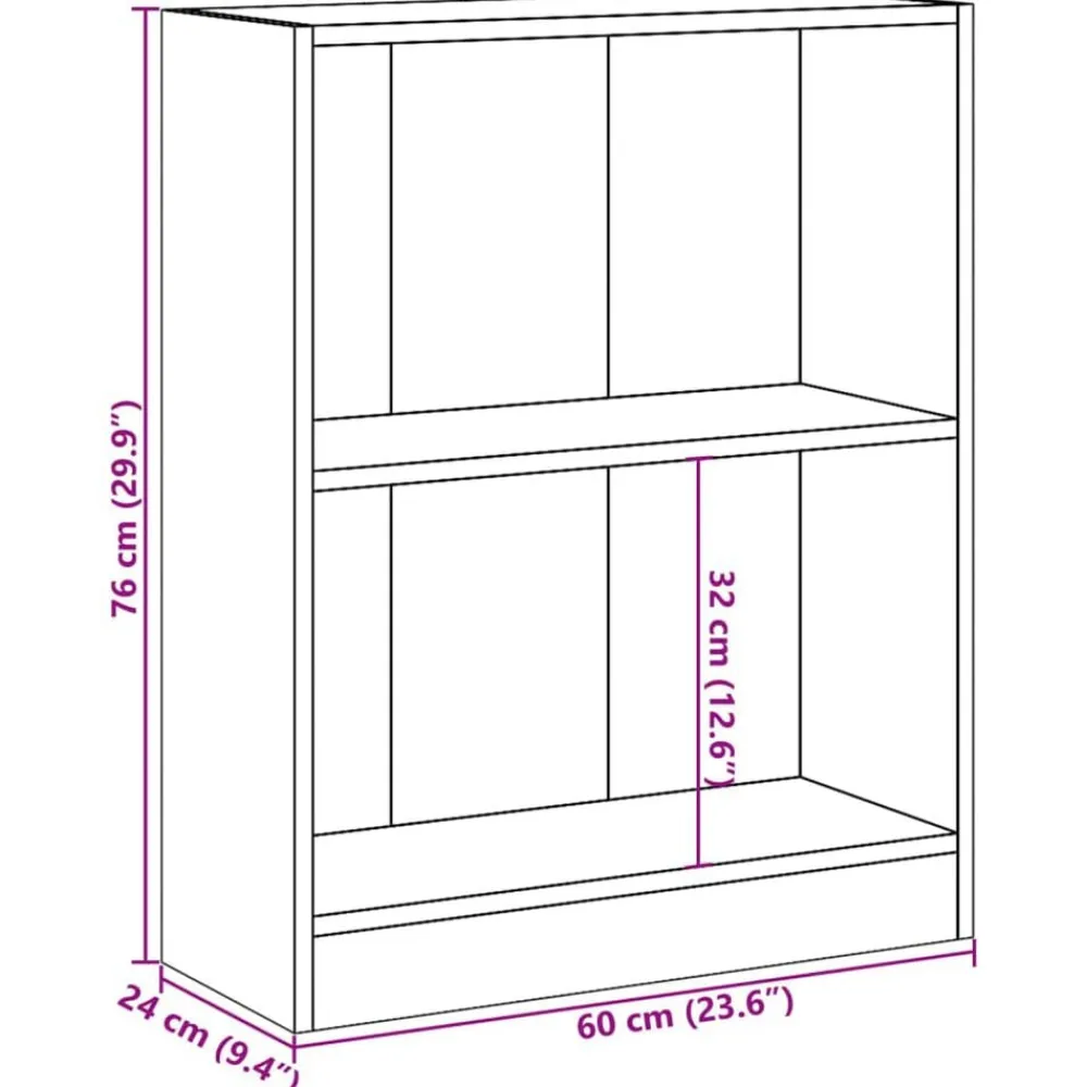 vidaXL Estanterías-Estantería madera de ingeniería 60x24x76 cm