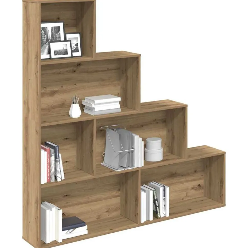 vidaXL Estantería madera de ingeniería 157x24x160 cm Roble artisan