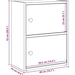 vidaXL Estanterías-Estantería madera de ingeniería color envejecido 40x24x52 cm