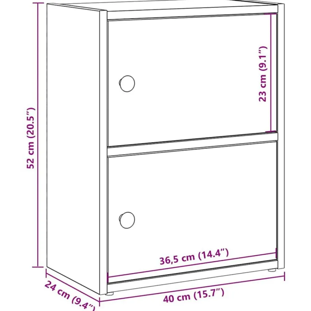 vidaXL Estanterías-Estantería madera de ingeniería color envejecido 40x24x52 cm