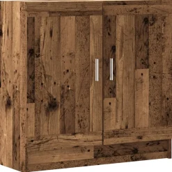 vidaXL Estantería madera ingeniería madera envejecida 82,5x30,5x80 cm Madera antigua New