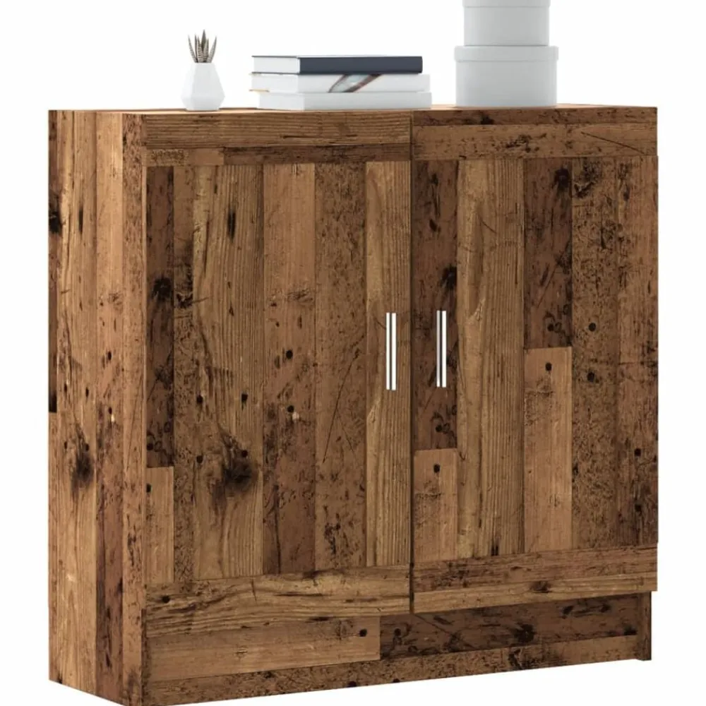vidaXL Estantería madera ingeniería madera envejecida 82,5x30,5x80 cm Madera antigua New