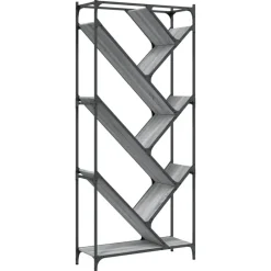 vidaXL Estantería madera ingeniería y metal 79x30x180 cm Gris sonoma Discount