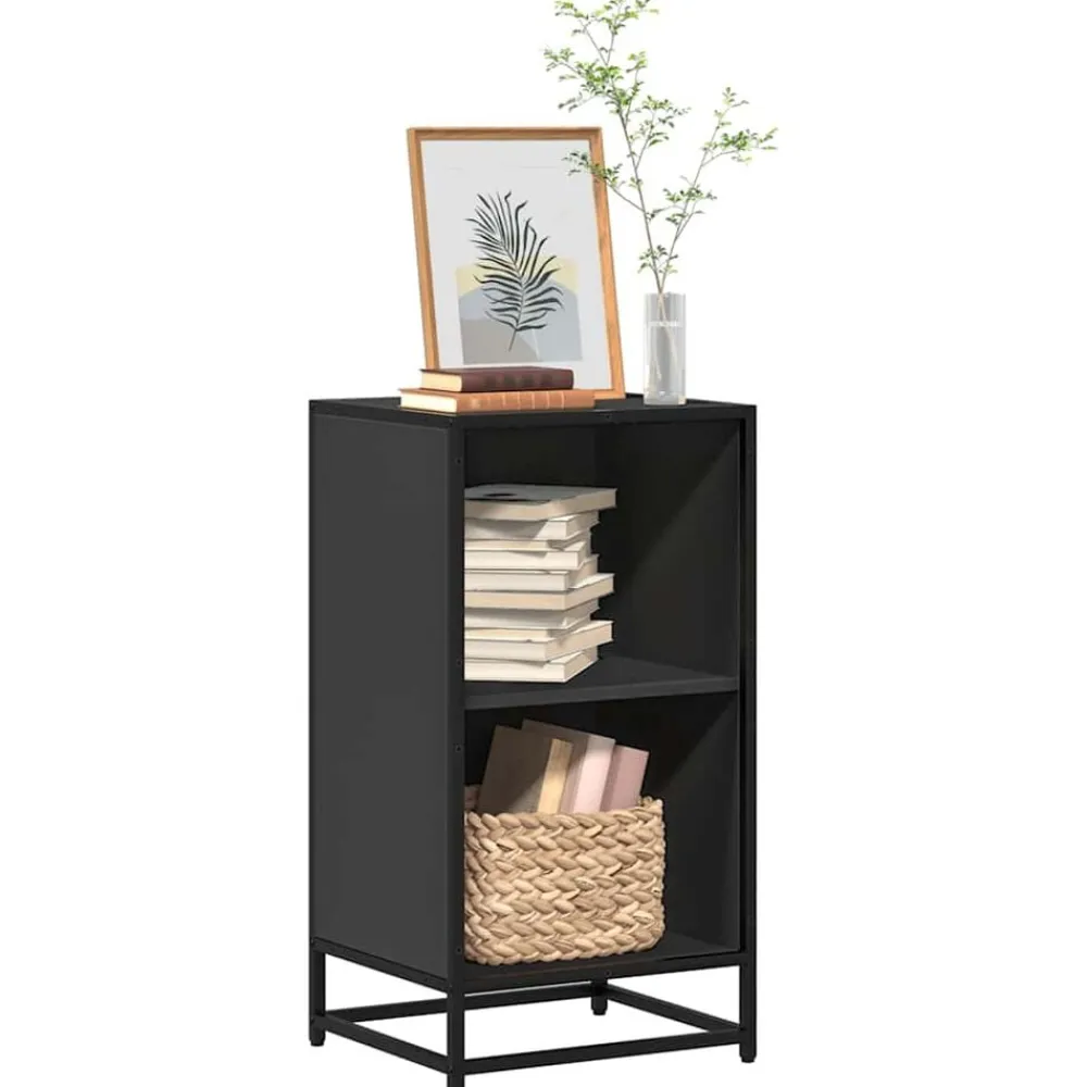 vidaXL Estanterías-Estantería madera ingeniería negra 40x35x76 cm