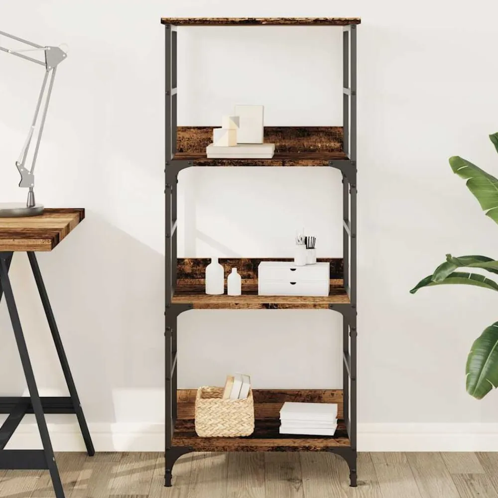 vidaXL Estanterías-Estantería madera ingeniería madera envejecida 50x33x117,5 cm