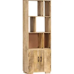 vidaXL Estantería madera maciza de mango 60x35x180 cm Marrón Outlet