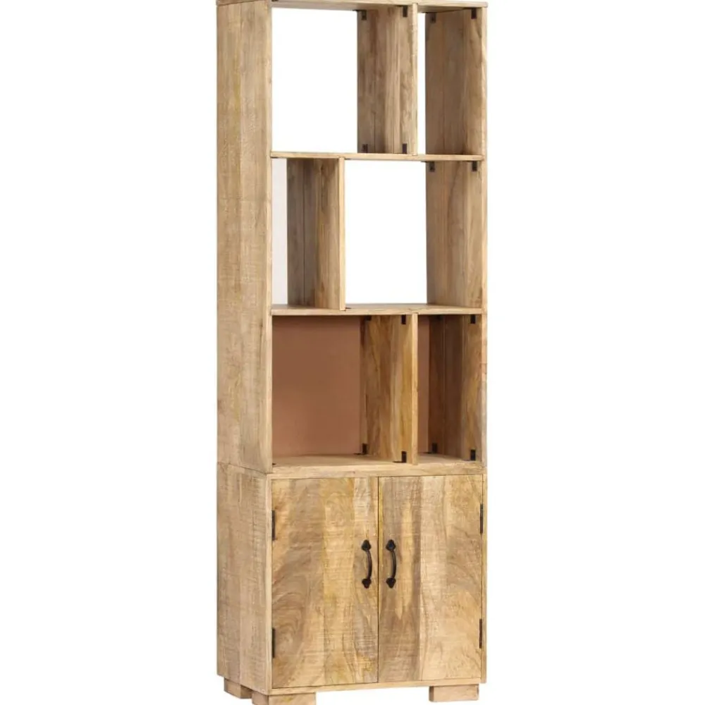 vidaXL Estantería madera maciza de mango 60x35x180 cm Marrón Outlet
