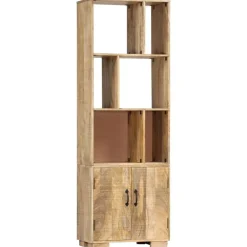 vidaXL Estantería madera maciza de mango 60x35x180 cm Marrón Outlet